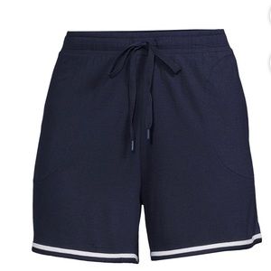 SECRET TREASURES Womens Sleep Shorts Size Medium 8-10 Navy Blue Pockets New